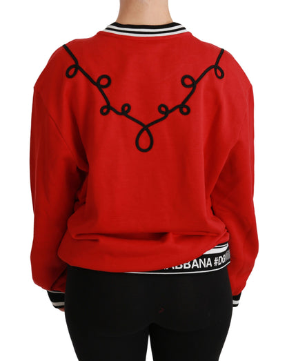 Dolce &amp; Gabbana Red Queen Pailletten-Pullover mit Liebesmotiv