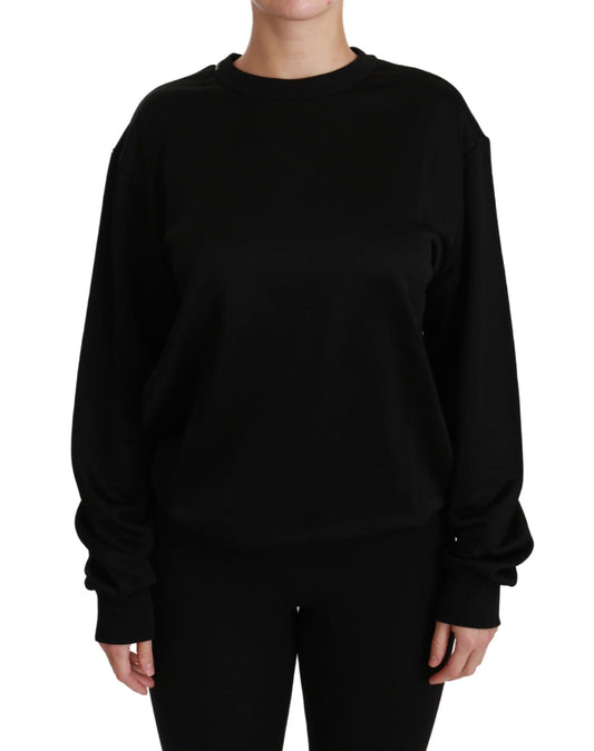 Dolce &amp; Gabbana – Schwarzer Pullover mit Rundhalsausschnitt aus Baumwolle