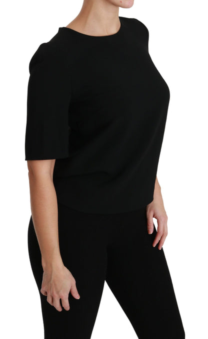 Dolce &amp; Gabbana Schwarze, kurzärmlige Freizeit-Stretchbluse