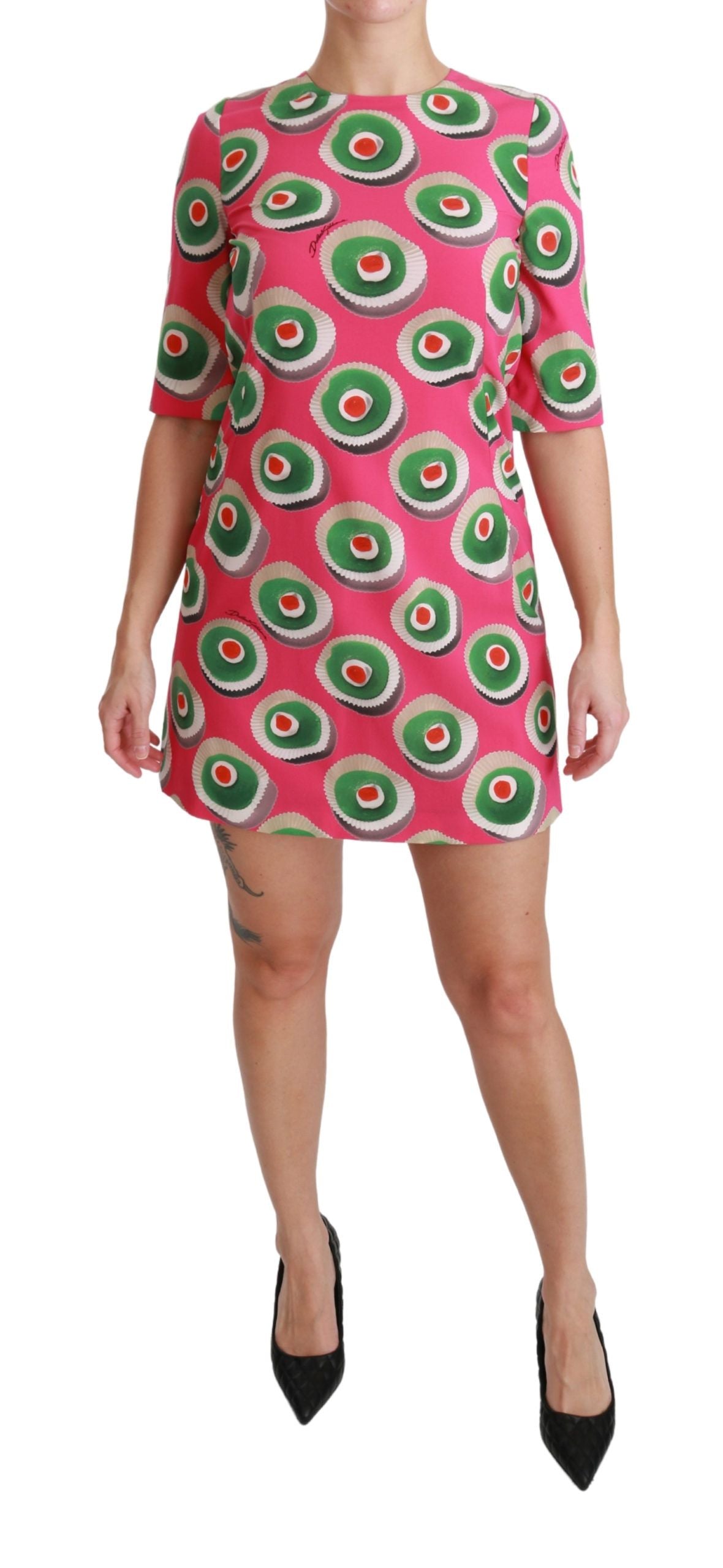 Dolce &amp; Gabbana – Rosafarbenes Cup-Cake-Etuikleid aus Stretch-Seide