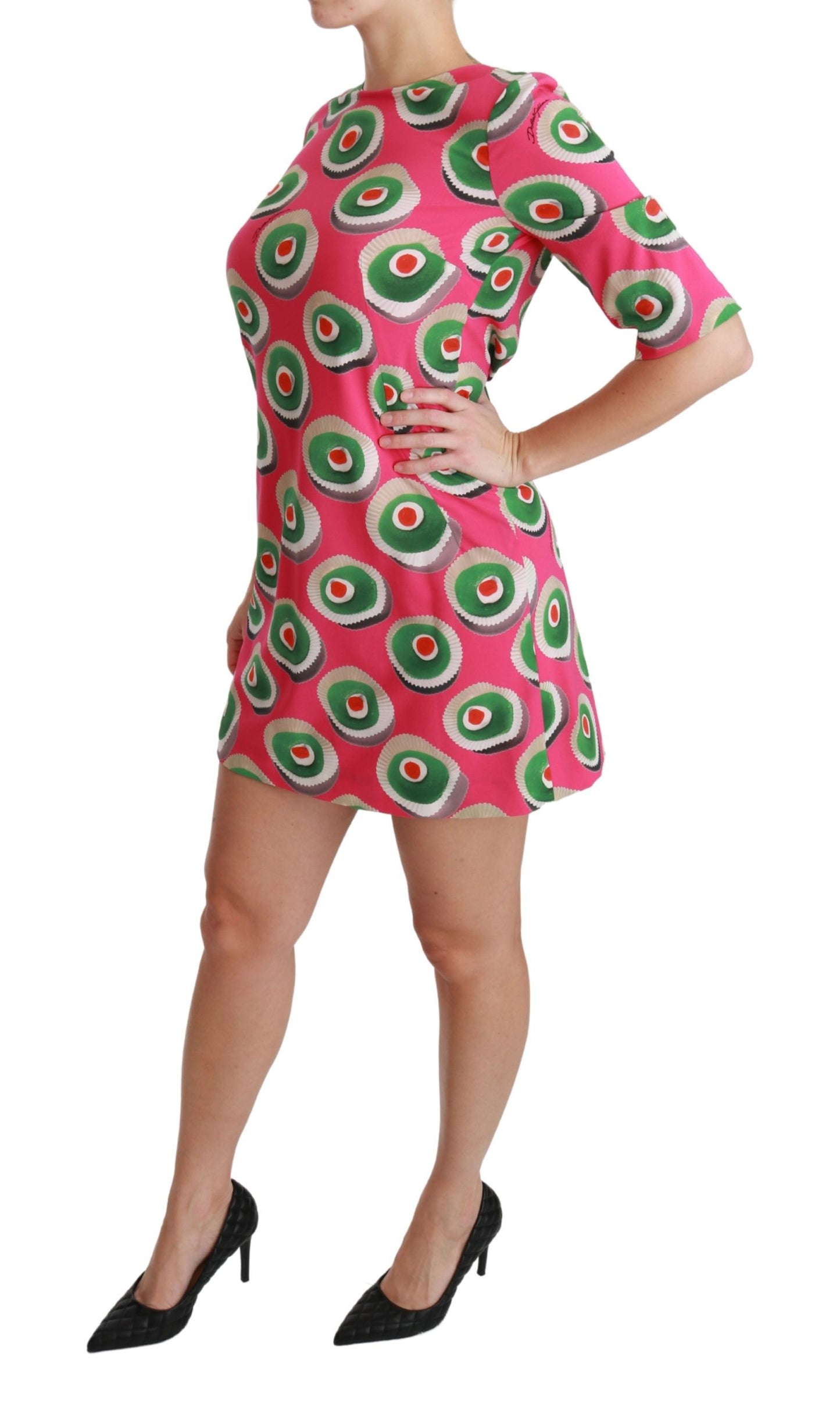 Dolce &amp; Gabbana – Rosafarbenes Cup-Cake-Etuikleid aus Stretch-Seide