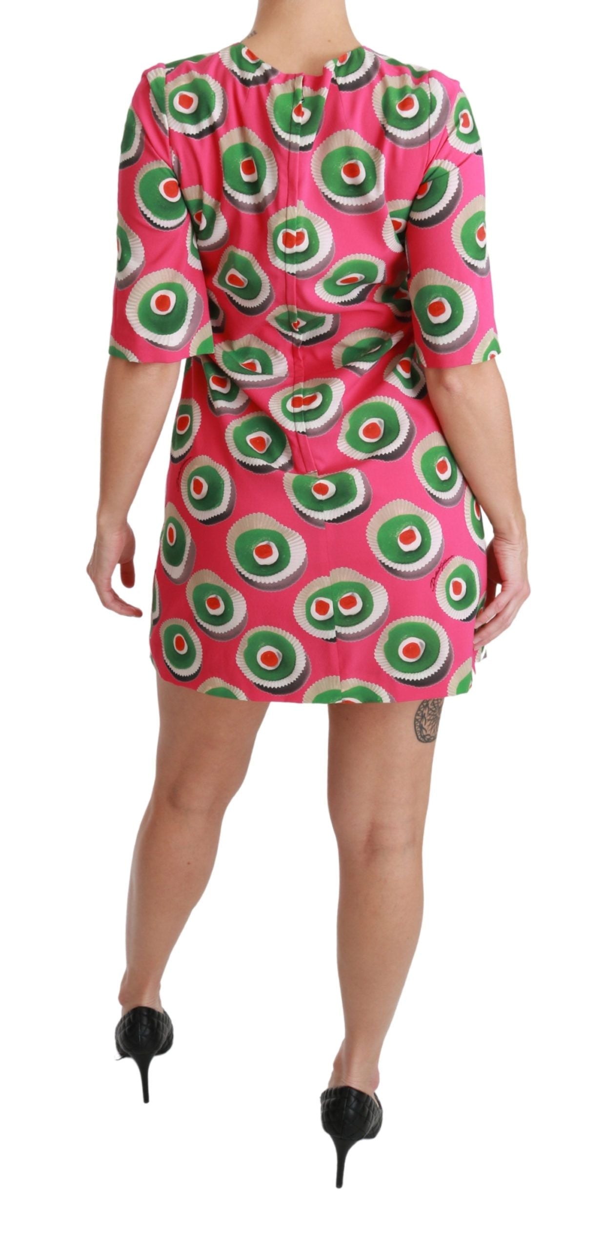 Dolce &amp; Gabbana – Rosafarbenes Cup-Cake-Etuikleid aus Stretch-Seide