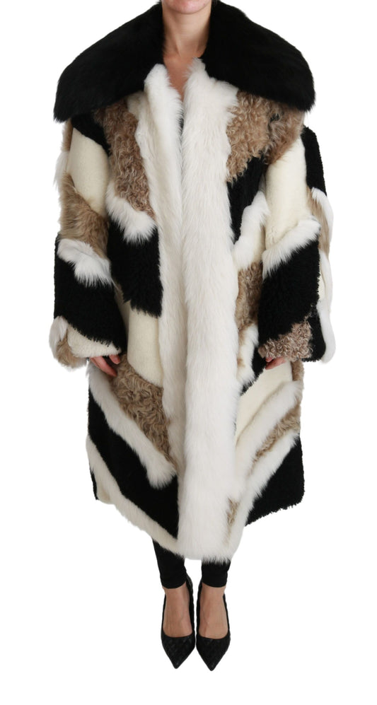 Dolce &amp; Gabbana – Cape-Jackenmantel aus Schafspelz und Lammfell