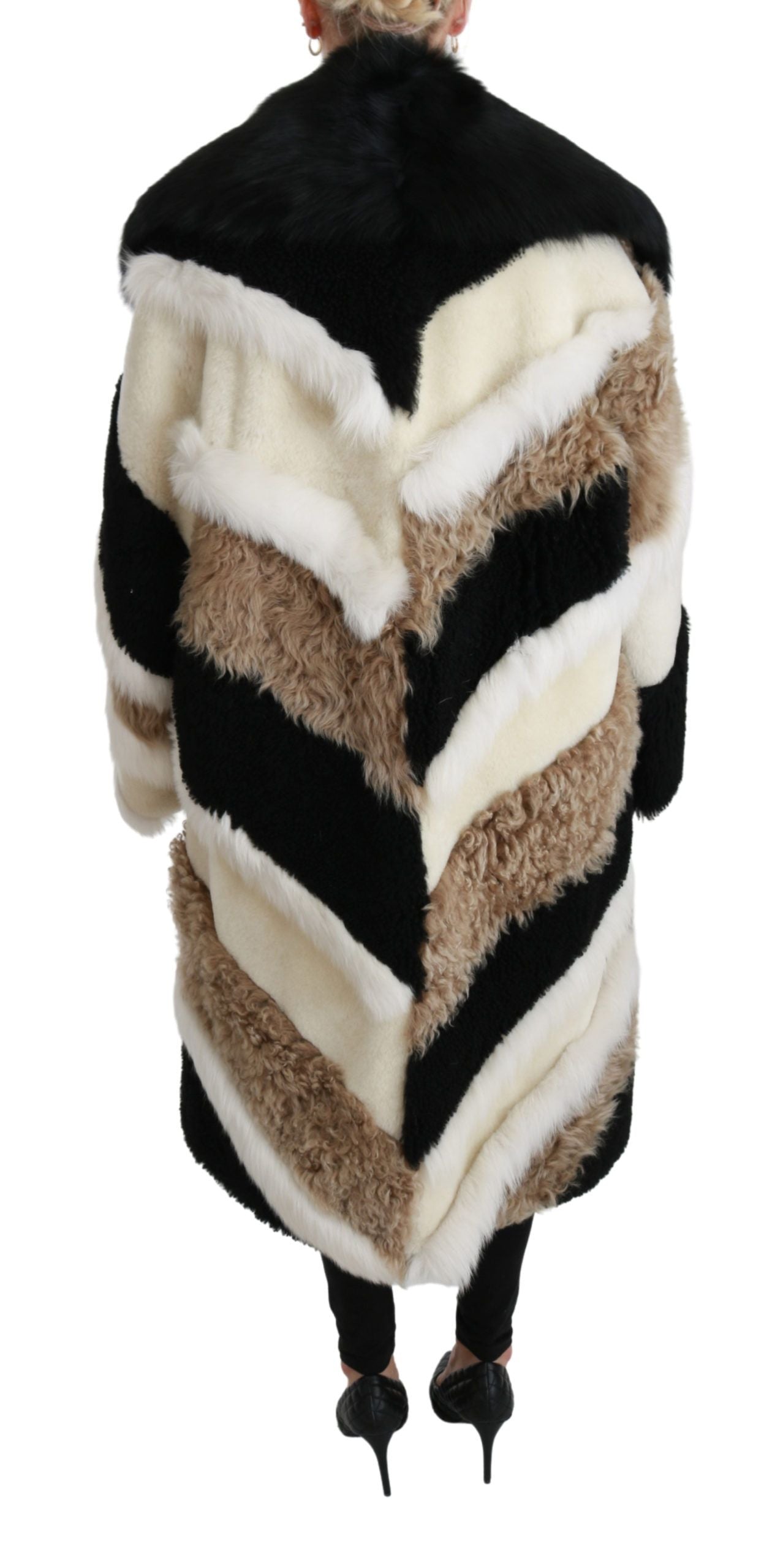 Dolce &amp; Gabbana – Cape-Jackenmantel aus Schafspelz und Lammfell