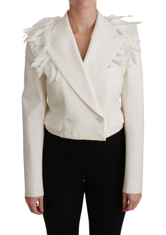 Dolce &amp; Gabbana – Weiße, zweireihige Wolljacke