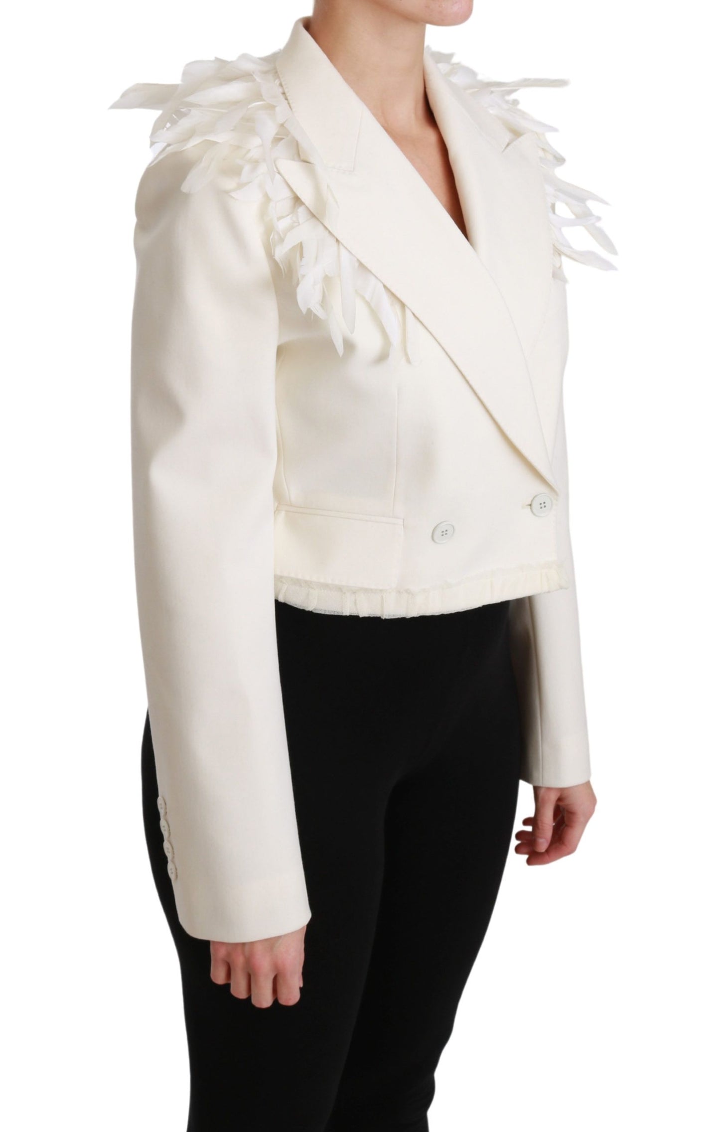 Dolce &amp; Gabbana – Weiße, zweireihige Wolljacke