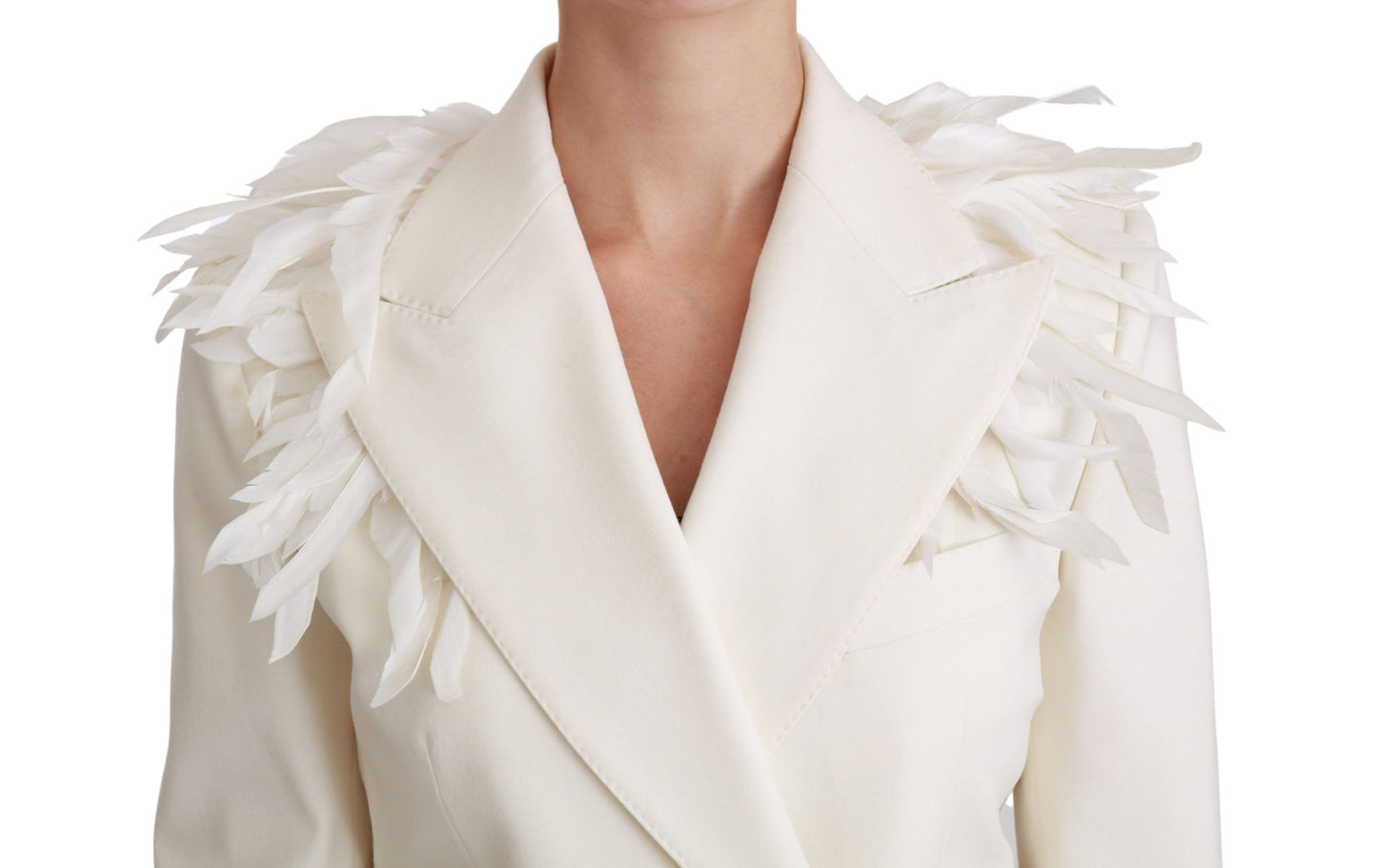 Dolce &amp; Gabbana – Weiße, zweireihige Wolljacke