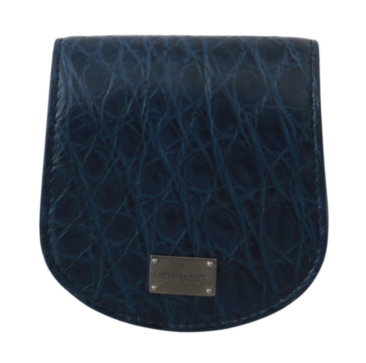 Dolce &amp; Gabbana Blaue Haltertasche Brieftasche Blaue Exotische Haut Kondomhülle