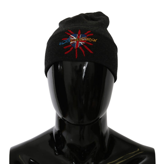 Dolce &amp; Gabbana Graue #DGLovesLondon Beanie-Mütze