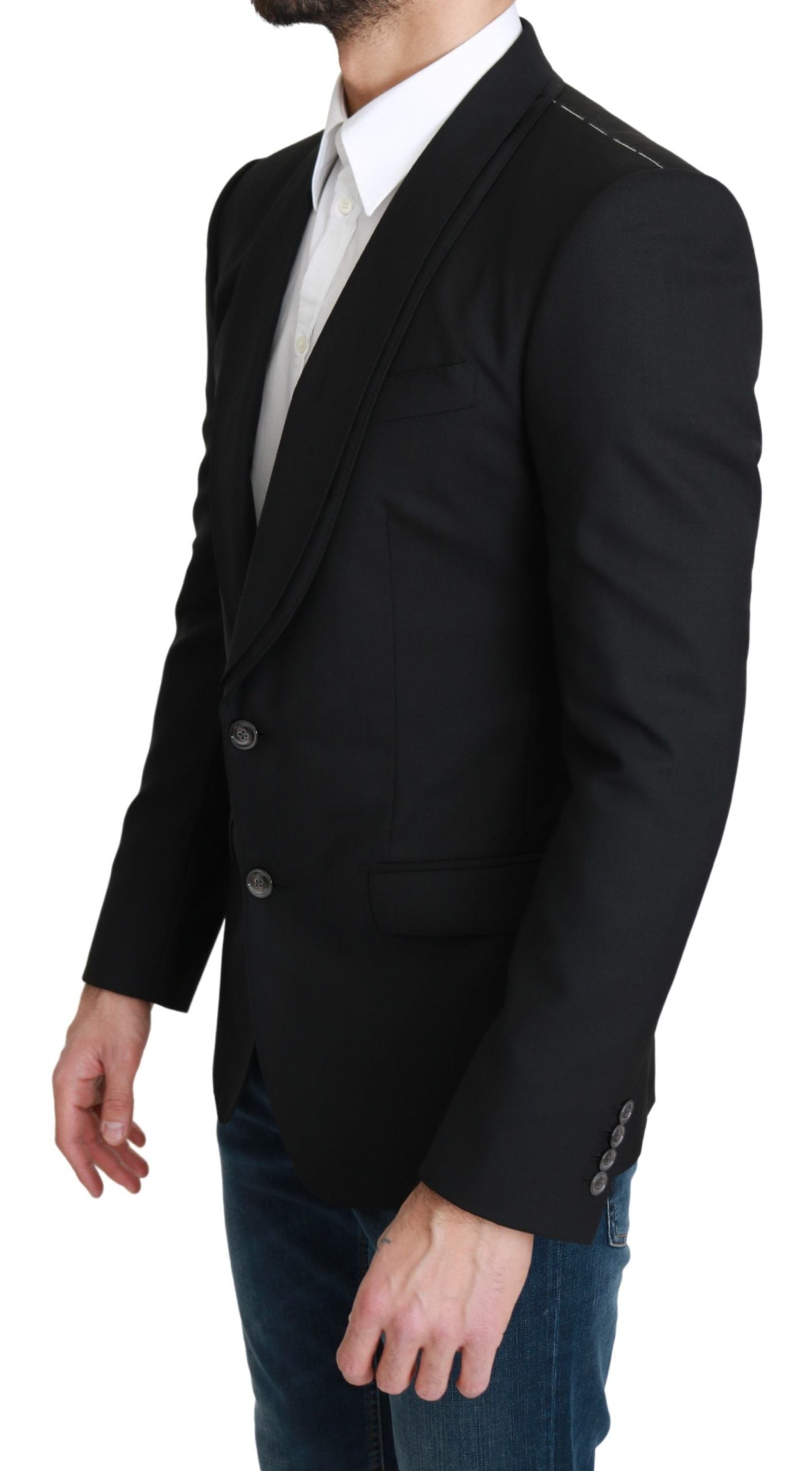 Dolce &amp; Gabbana – Schwarzer, einreihiger, formeller Wollblazer