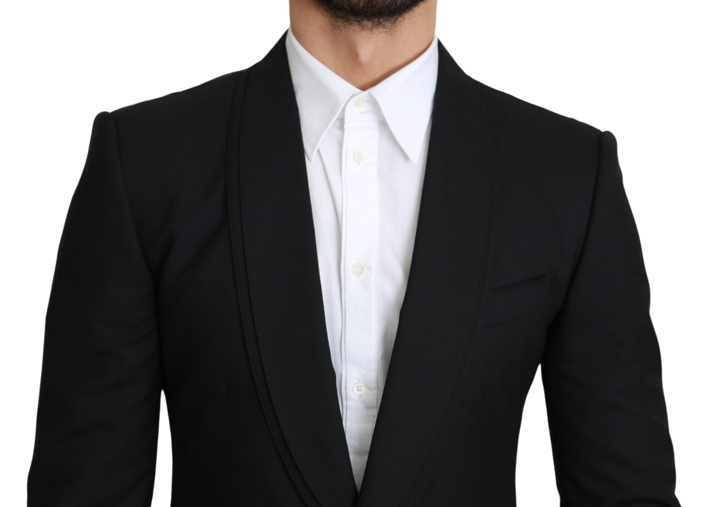 Dolce &amp; Gabbana – Schwarzer, einreihiger, formeller Wollblazer