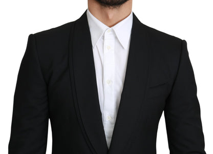 Dolce &amp; Gabbana – Schwarzer, einreihiger, formeller Wollblazer