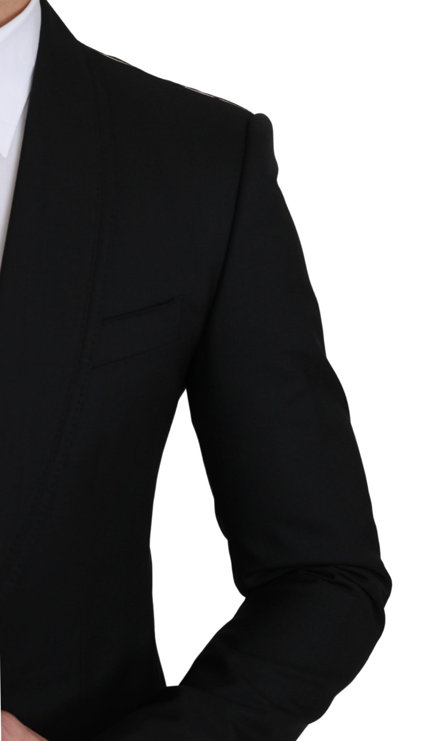 Dolce &amp; Gabbana – Schwarzer, einreihiger, formeller Wollblazer