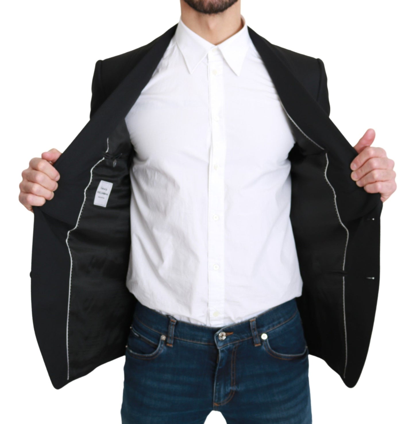 Dolce &amp; Gabbana – Schwarzer, einreihiger, formeller Wollblazer