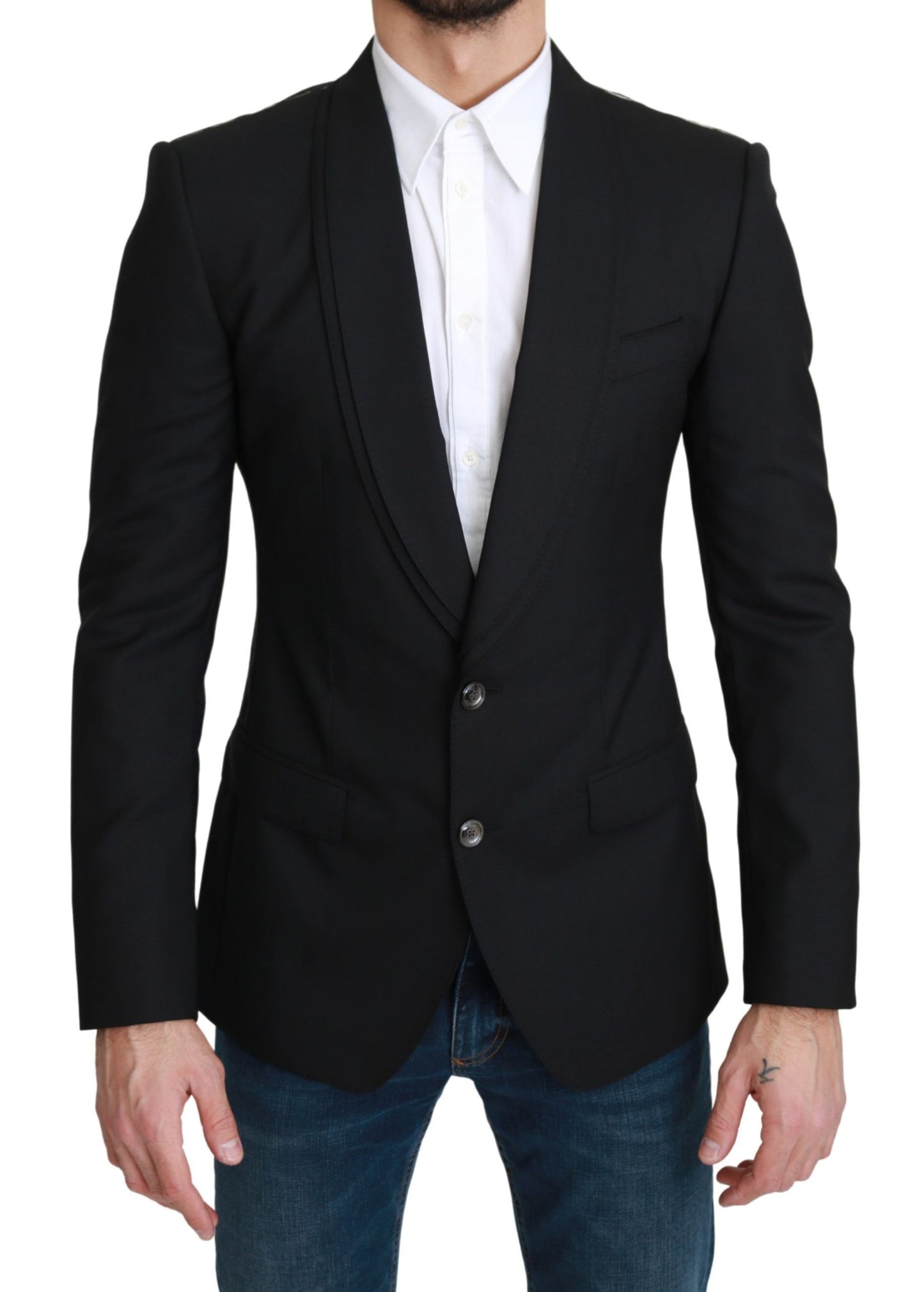 Dolce &amp; Gabbana – Schwarzer, einreihiger, formeller Wollblazer