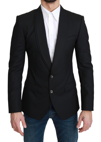 Dolce &amp; Gabbana – Schwarzer, einreihiger, formeller Wollblazer