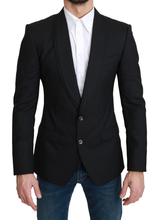 Dolce &amp; Gabbana – Schwarzer, einreihiger, formeller Wollblazer