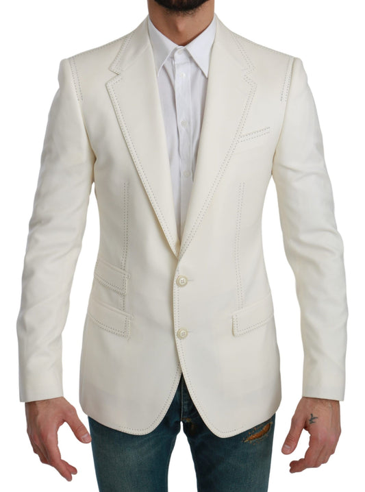Dolce &amp; Gabbana – SICILIA – Cremefarbener, einreihiger formeller Blazer