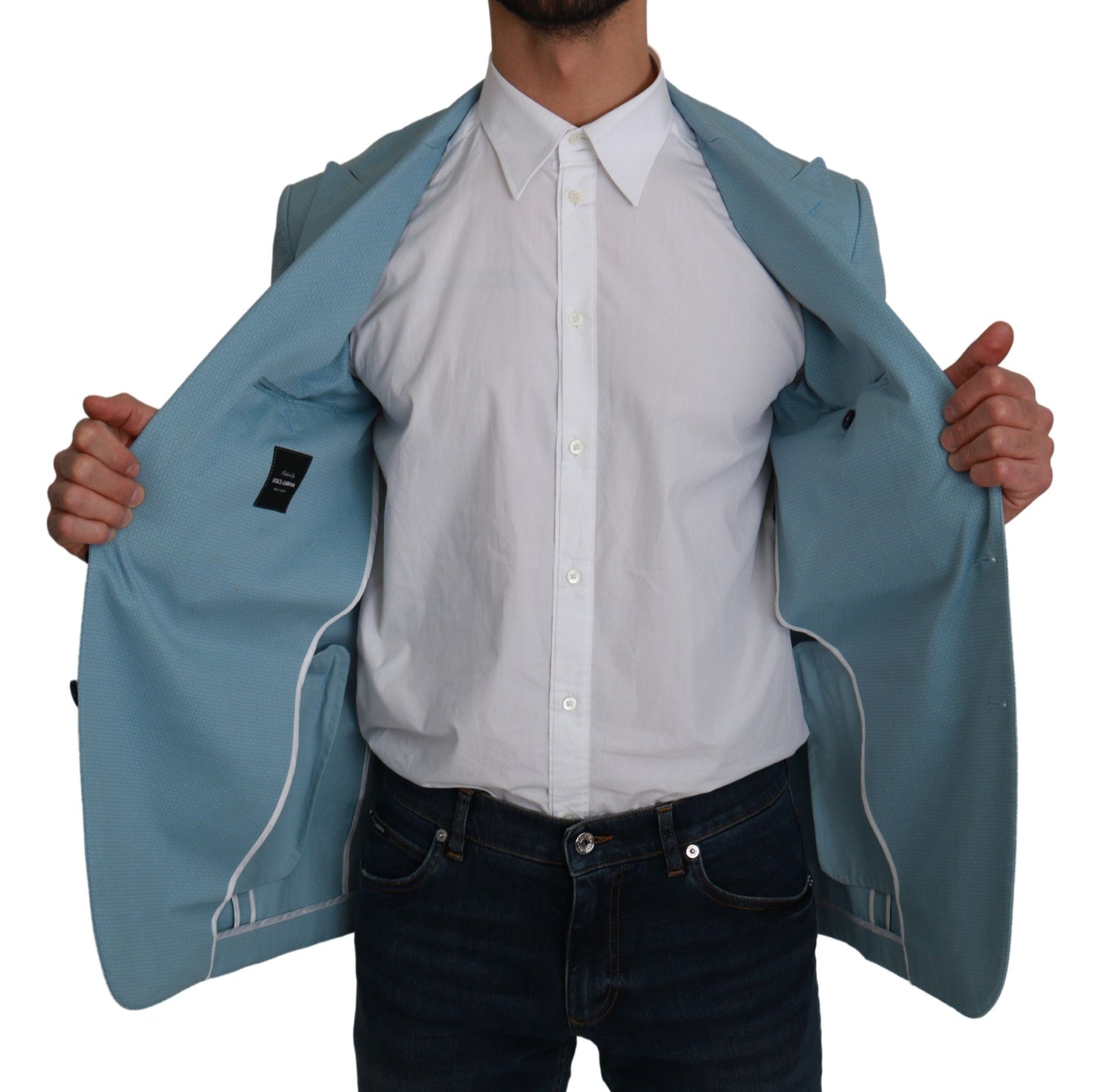 Dolce &amp; Gabbana Blaue Slim Fit Manteljacke MARTINI Blazer