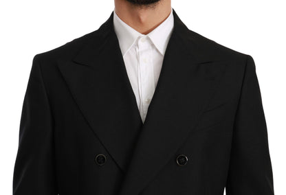 Dolce &amp; Gabbana – Schwarzer Slim Fit-Jackenmantel aus Wolle