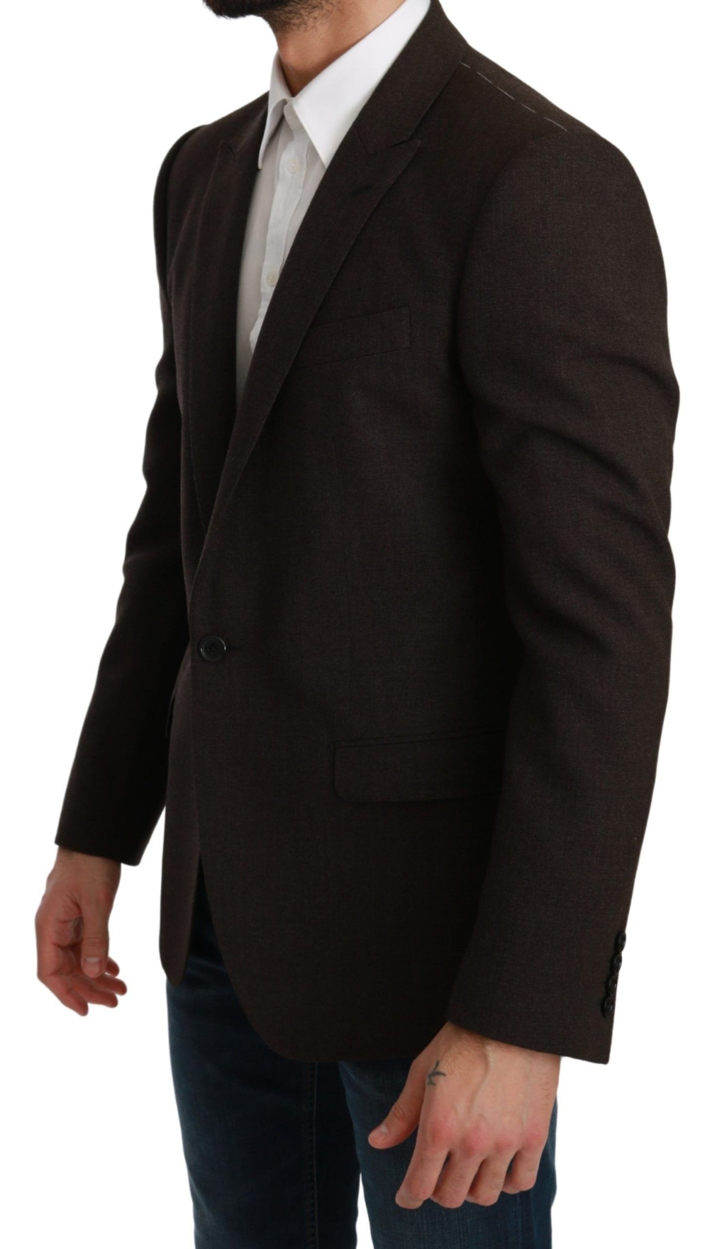 Dolce &amp; Gabbana Braune Slim Fit Manteljacke MARTINI Blazer