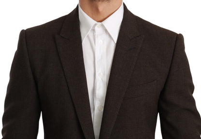 Dolce &amp; Gabbana Braune Slim Fit Manteljacke MARTINI Blazer