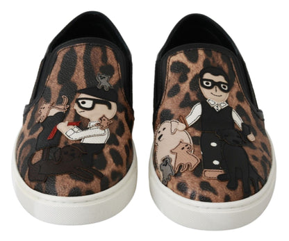 Dolce &amp; Gabbana Leder Leopard #dgfamily Loafer Schuhe