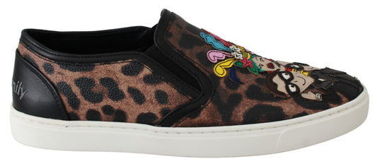 Dolce &amp; Gabbana Leder Leopard #dgfamily Loafer Schuhe