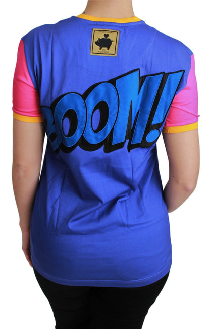 Dolce &amp; Gabbana Lila PIG SUPERGIRL Top Baumwoll-T-Shirt