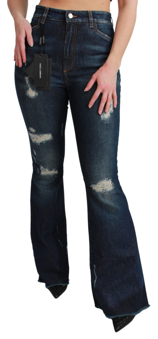Dolce &amp; Gabbana – Schlagjeans aus Baumwollstretch in Blau