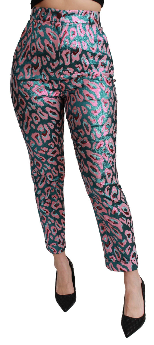 Dolce &amp; Gabbana – Mehrfarbig gemusterte, verkürzte Hose mit hoher Taille