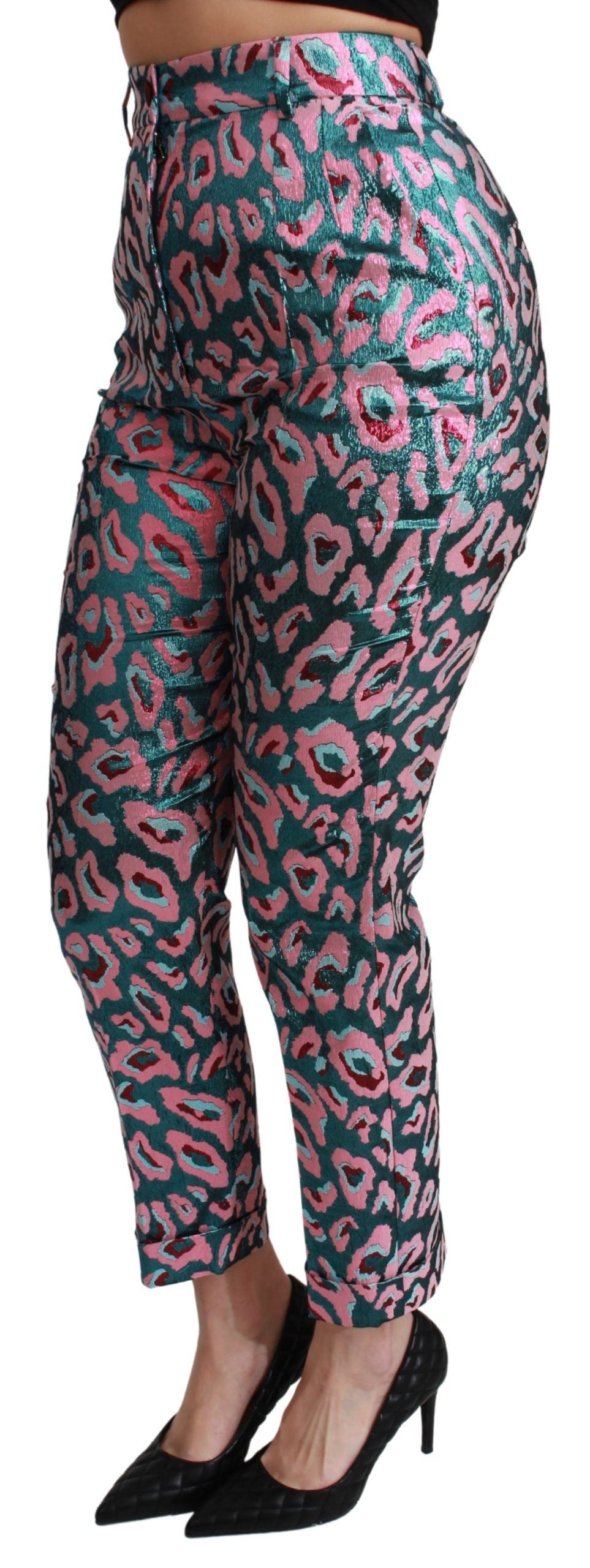 Dolce &amp; Gabbana – Mehrfarbig gemusterte, verkürzte Hose mit hoher Taille