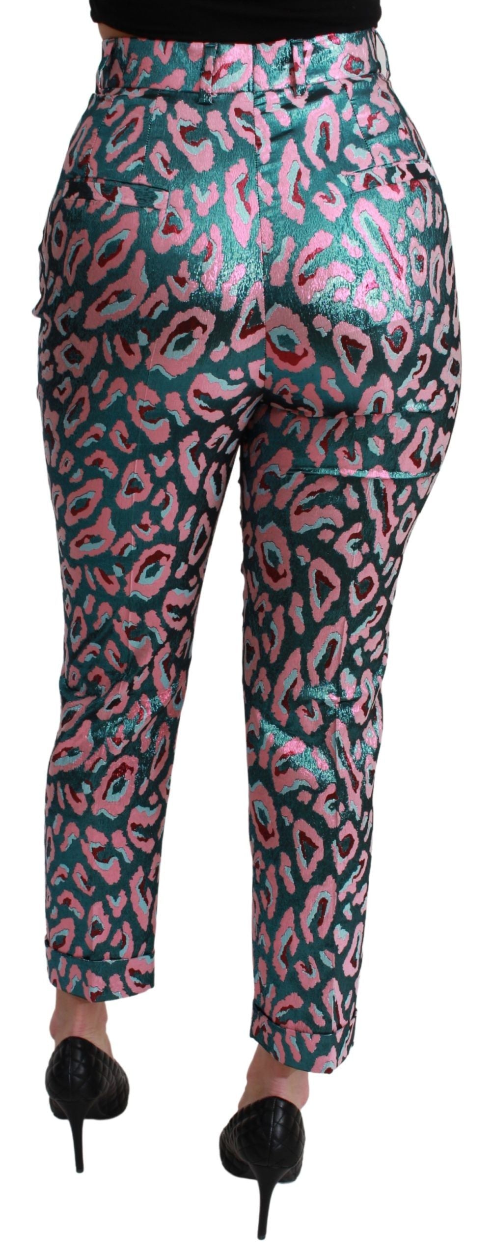 Dolce &amp; Gabbana – Mehrfarbig gemusterte, verkürzte Hose mit hoher Taille
