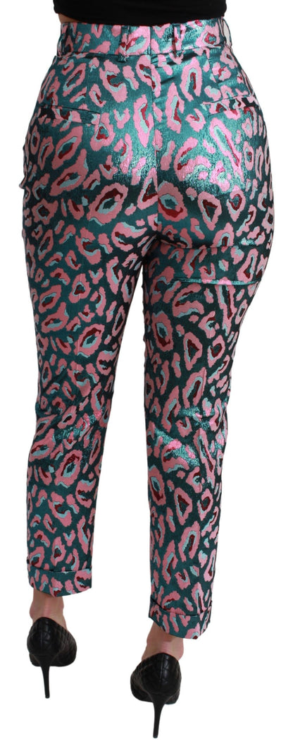Dolce &amp; Gabbana – Mehrfarbig gemusterte, verkürzte Hose mit hoher Taille