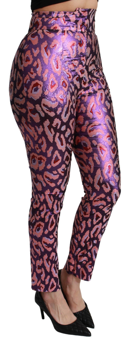 Dolce &amp; Gabbana – Mehrfarbig gemusterte, verkürzte Hose mit hoher Taille