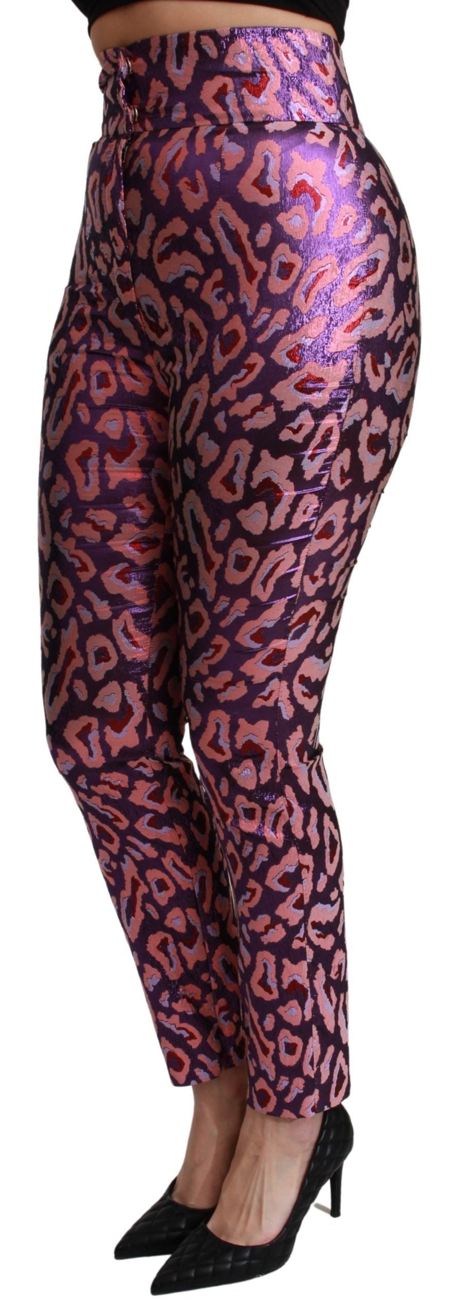 Dolce &amp; Gabbana – Mehrfarbig gemusterte, verkürzte Hose mit hoher Taille