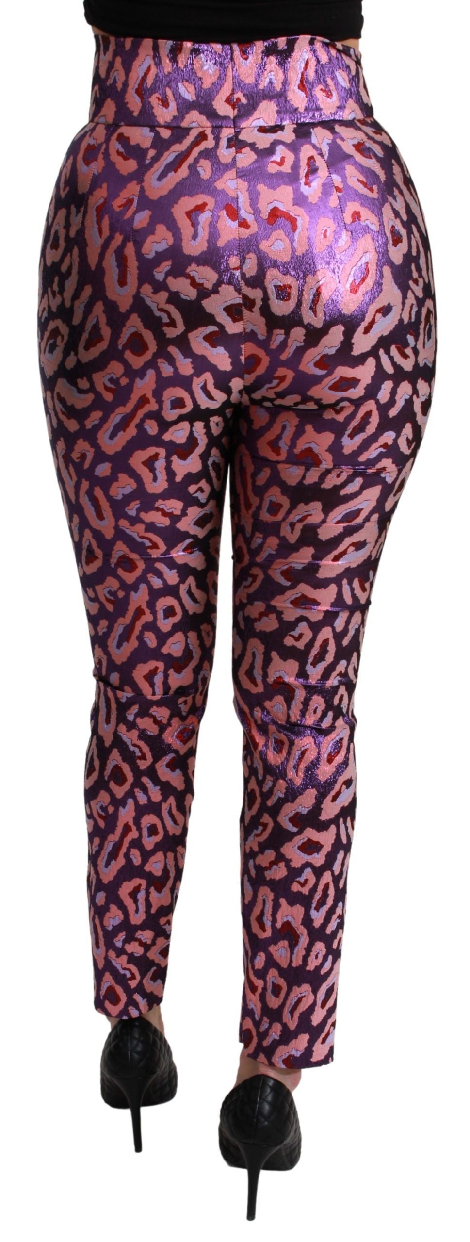 Dolce &amp; Gabbana – Mehrfarbig gemusterte, verkürzte Hose mit hoher Taille
