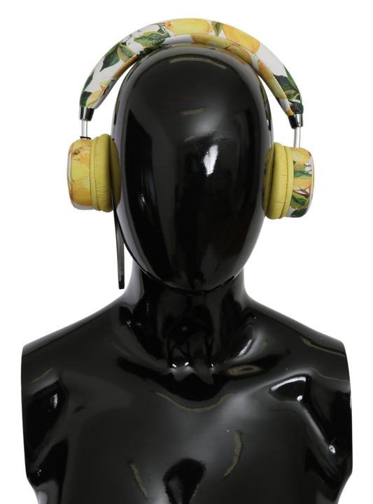 Dolce &amp; Gabbana – Headset-Kopfhörer mit Zitronen-Print in Weiß und Gelb