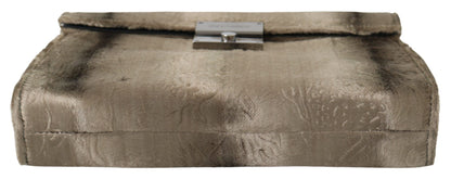 Dolce & Gabbana Beige Velvet Floral Leather Men Document Briefcase