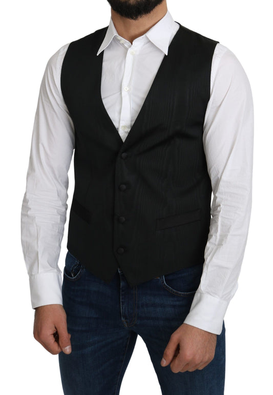 Dolce &amp; Gabbana – Graue Weste aus 100 % Seide