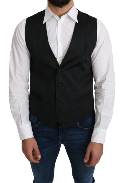 Dolce &amp; Gabbana – Graue Weste aus 100 % Seide