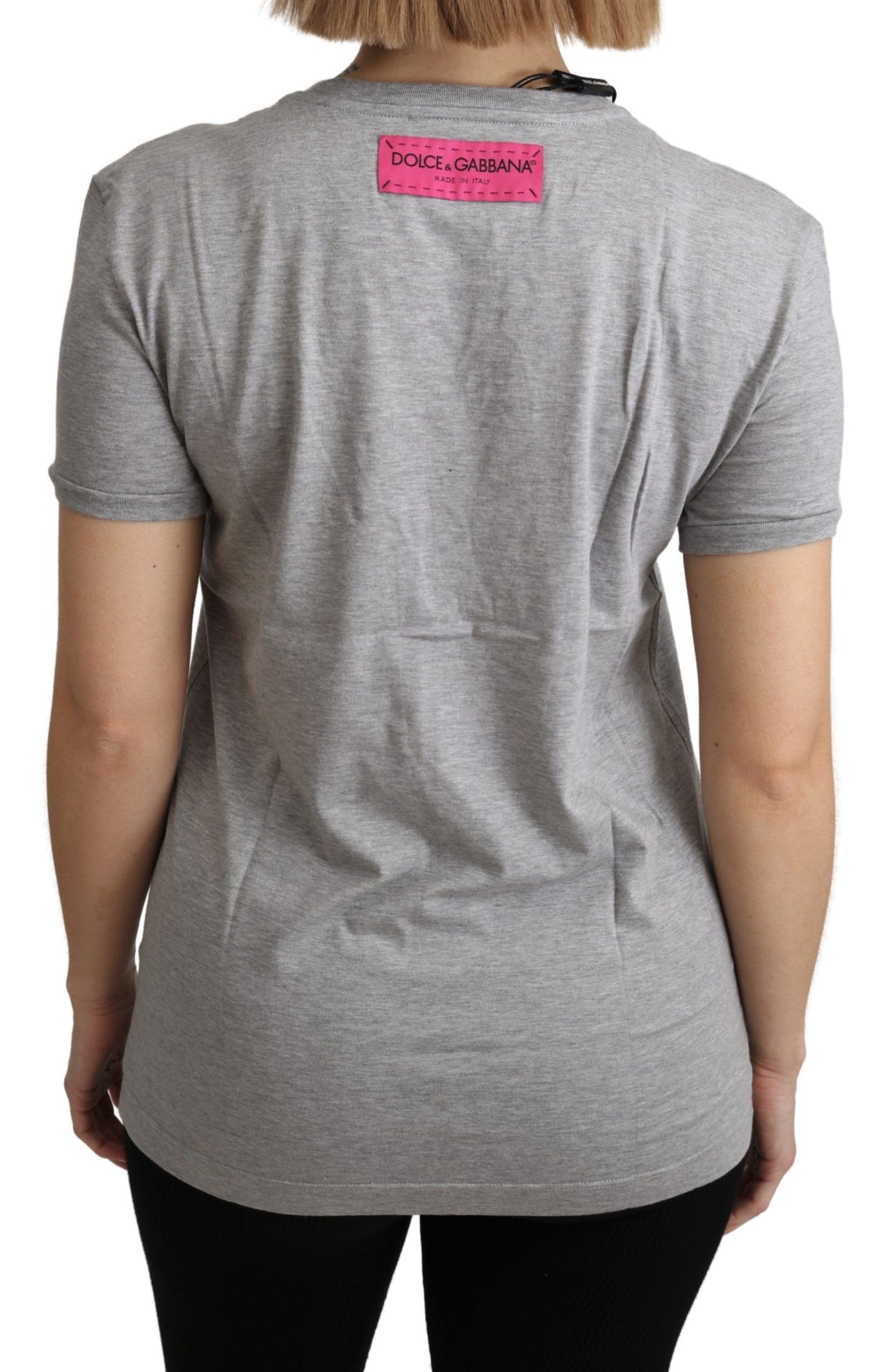 Dolce &amp; Gabbana Graues Baumwoll-Amore e Bellezza Top-T-Shirt