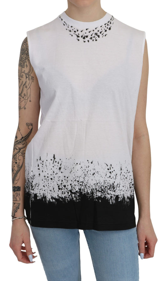 Dsquared² Weißes ärmelloses T-Shirt Tanktop aus Baumwolle