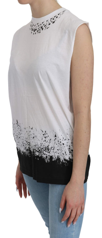 Dsquared² Weißes ärmelloses T-Shirt Tanktop aus Baumwolle
