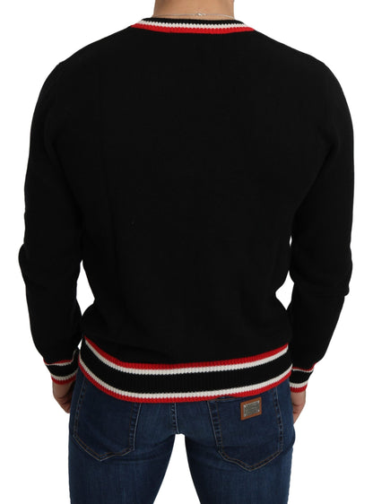 Dolce &amp; Gabbana – Pullover „Pig of the Year“ aus schwarzem Kaschmir