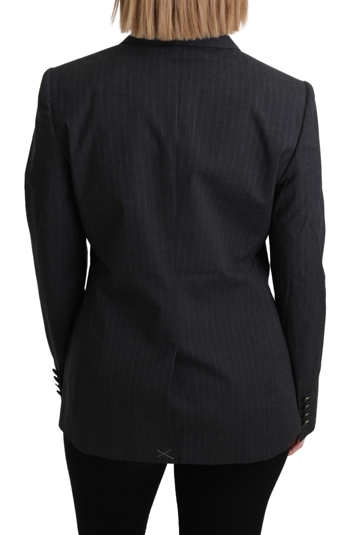 Dolce &amp; Gabbana Graue einreihige Blazer-Baumwolljacke