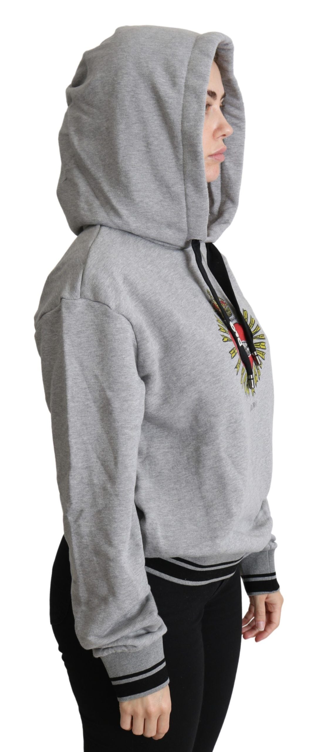 Dolce &amp; Gabbana – Grau bedruckter Kapuzenpullover mit exklusivem Logo
