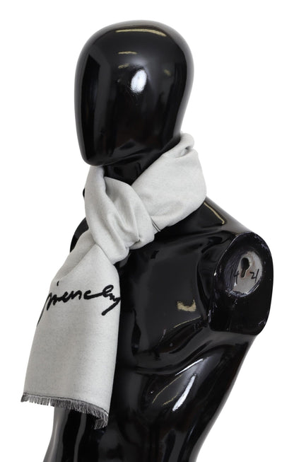 Givenchy Schwarz Weiß Wolle Unisex Winter Warm Schal Wickelschal
