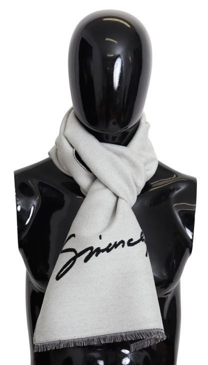 Givenchy Schwarz Weiß Wolle Unisex Winter Warm Schal Wickelschal