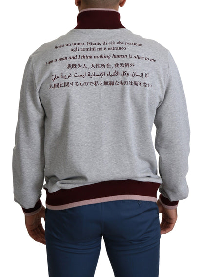 Dolce &amp; Gabbana Gray Homo Sum Turtleneck Pullover Sweater